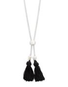 Lucky Brand Holiday Chase Crystal And Silk Lariat Necklace