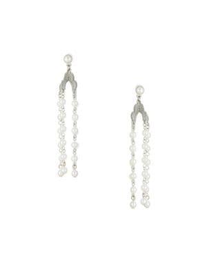 Oscar De La Renta Faux Pearl And Swarovski Crystal Drop Earrings