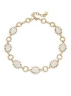 Design Lab Mother-of-pearl And Crystal Oval Link Necklace