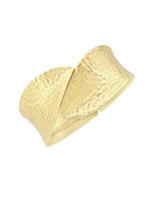 Jessica Simpson Wide Textured Goldtone Bracelet