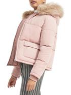 Miss Selfridge Faux Fur-trimmed Quilted Jacket