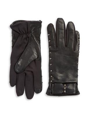 Lord & Taylor Studded Leather Gloves