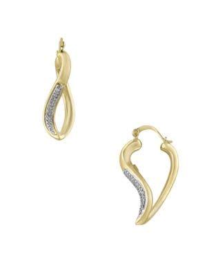 Effy 14k Yellow Gold Diamond Hoop Earrings