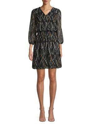Donna Karan Bubble-sleeve Shirred Blouson Dress