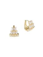 Cz By Kenneth Jay Lane Goldplated And Oval Cubic Zirconia 3-tiered Huggie Earrings