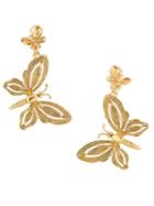 Oscar De La Renta Butterfly Clip-on Earrings