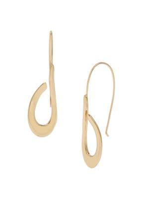 Robert Lee Morris Soho Mosaic Sculptural Loop Stick Goldtone Drop Earrings