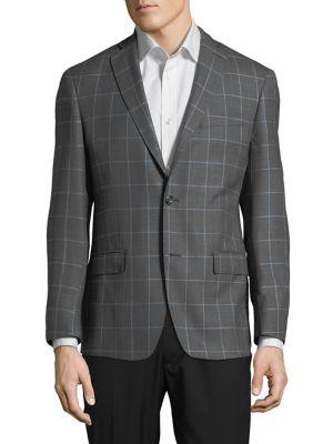 Michael Kors Tailored Wool Windowpane Blazer