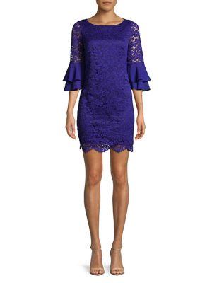 Eliza J Petite Tiered Bell-sleeve Dress