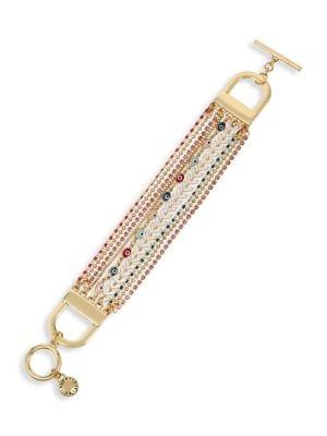 Bcbgeneration Beachcomber Mystical Eye Goldtone & Crystal Multi-chain Bracelet