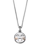 D For Diamond Sterling Silver & Diamond Smiley Face Pendant Necklace