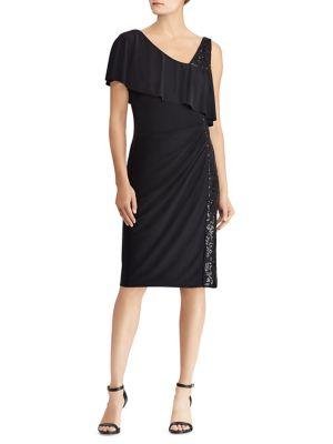 Lauren Ralph Lauren Sequined Floral Mesh-panel Dress