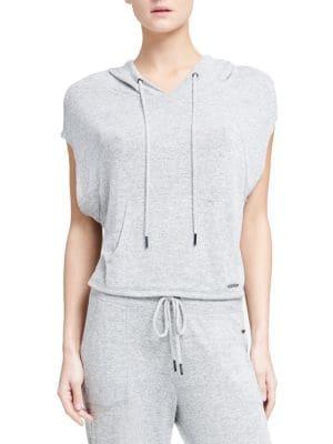 Donna Karan Active Short-sleeve Hooded Pullover