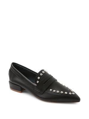 Kensie Iori Studded Faux-leather Loafers