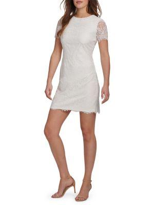 Kensie Short Sleeve Lace Sheath Dress
