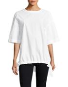 Dkny Pure Cotton Solid Tie-up Top