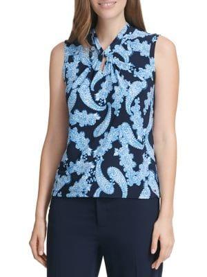 Tommy Hilfiger Sleeveless Paisley-print Top