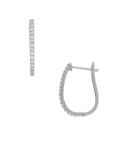 Lord & Taylor Sterling Silver Diamond Pave Hoop Earrings, 0.50 Tcw