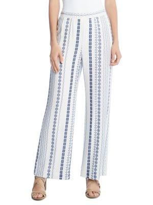 Karen Kane Mosaic Stripe Gauze Wide-leg Pants