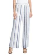 Karen Kane Mosaic Stripe Gauze Wide-leg Pants