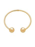 Lord & Taylor 14k Yellow Gold Ball-end Cuff Bracelet