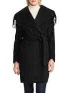 Lauren Ralph Lauren Relaxed-fit Fringe Wool-blend Coat