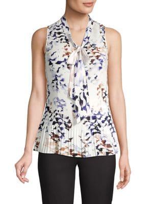 Donna Karan Pleated Sleeveless Blouse