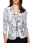 Alex Evenings Two-piece Floral Tank And Collarless Jacket Set