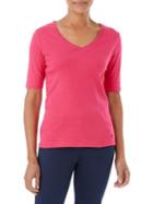 Olsen Short Sleeve Fitted V-neck Tee