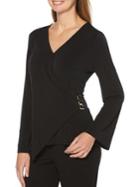 Rafaella Bell-sleeve Faux Wrap Top