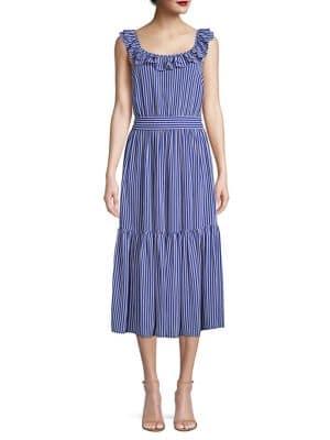 Michael Michael Kors Mini Stripe Railroad Midi Dress