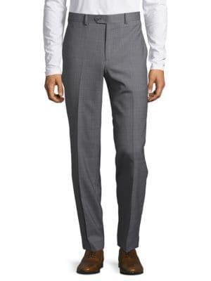 Tallia Orange Slim-fit Windowpane Suit Separate Wool Pants
