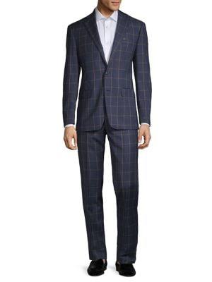 Tallia Orange Windowpane 2-piece Suit