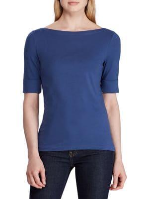 Lauren Ralph Lauren Petite Boatneck Stretch Top