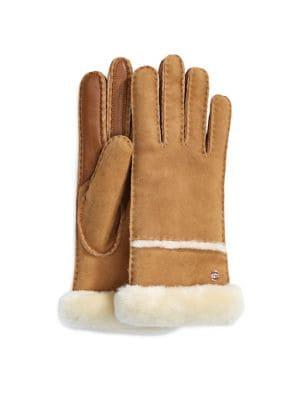 Ugg Stormy Leather And Shearling Sheepskin Gloves