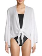 Elan Bell-sleeve Tie-front Top