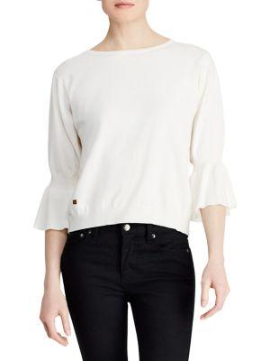 Lauren Ralph Lauren Ruffled-cuff Boatneck Sweater
