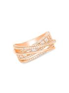 Lord & Taylor Baguette Highway Crystal Openwork Ring