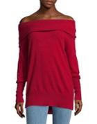 Lord & Taylor Petite Petite Off-the-shoulder Cashmere Sweater
