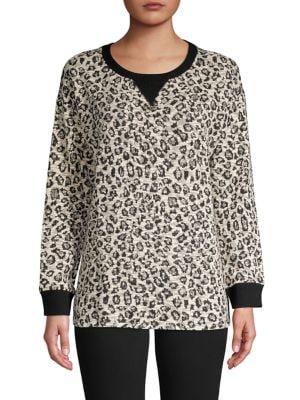 Jones New York Abstract-print V-inset Sweatshirt