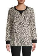 Jones New York Abstract-print V-inset Sweatshirt