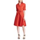 Lauren Ralph Lauren Cotton Blend Fit-&-flare Button-front Dress