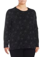 Lord & Taylor Plus Long-sleeve Essential Star Crew Neck Tee