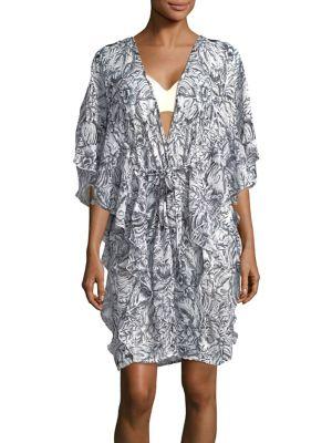 Collection 18 Ruffled Toile Chiffon Coverup