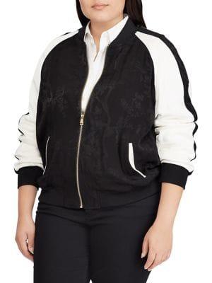 Lauren Ralph Lauren Plus Two-tone Bomber Jacket