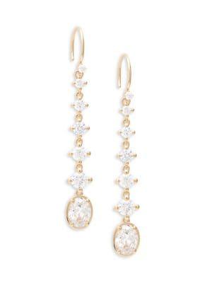 Nadri Goldtone And Crystal Linear Drop Earrings
