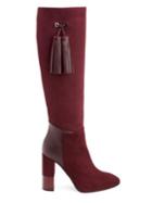 Aquatalia Evelina Tall Tassel Suede & Leather Boots