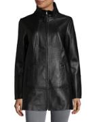 Jones New York Plus Size Zip-front Leather Jacket