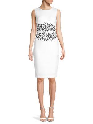 Calvin Klein Beaded Floral Sheath Dress