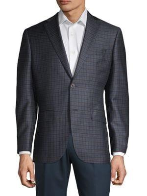 Jack Victor Plaid Wool Blazer